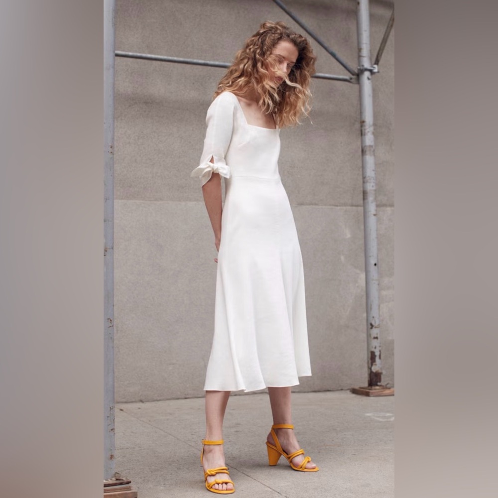 Tailored by Rebecca Taylor white linen dress